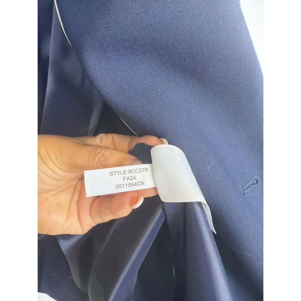 NEW J.Crew Double-breasted blazer in four-season stretch Navy Blue 6